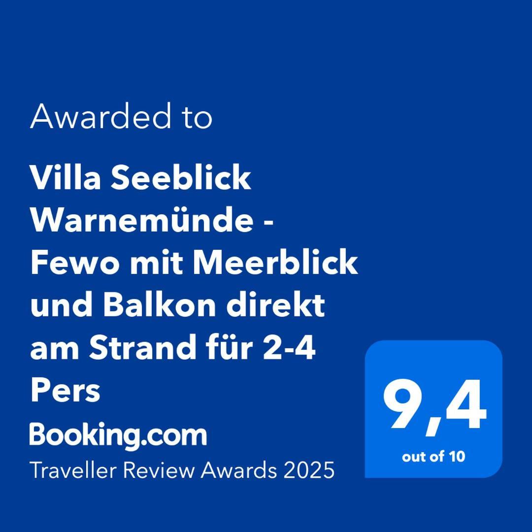Villa Seeblick Warnemuende - Fewo Mit Meerblick Und Balkon Direkt Am Strand Fuer 2-4 Pers Rostock Exteriör bild